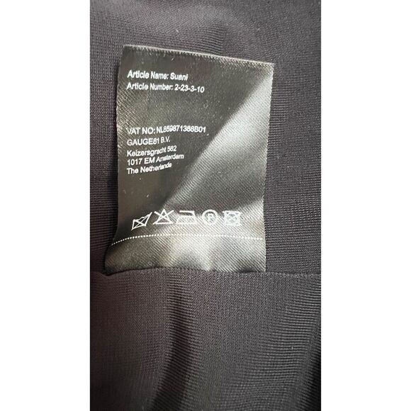 Gauge81 Suani Dress Womens Large Black Ruched One Shoulder Cut Out Drape Front D - Picture 10 of 10